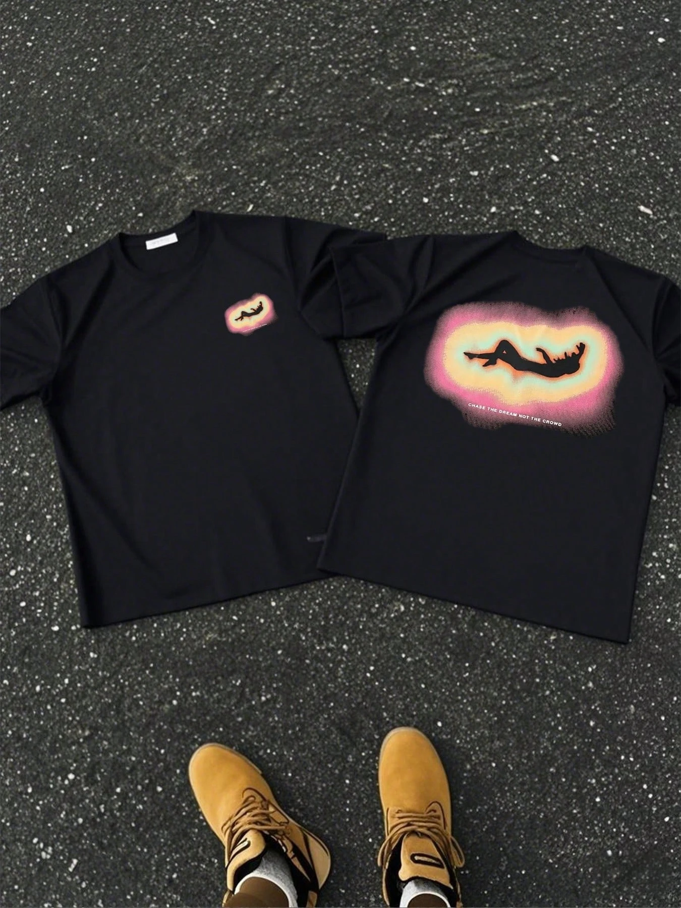 

Men's T-shirt Silhouette And Chase The Dream Not The Crowd Quote Design Perfect Unisex Breathable harajuku cotton streetwear