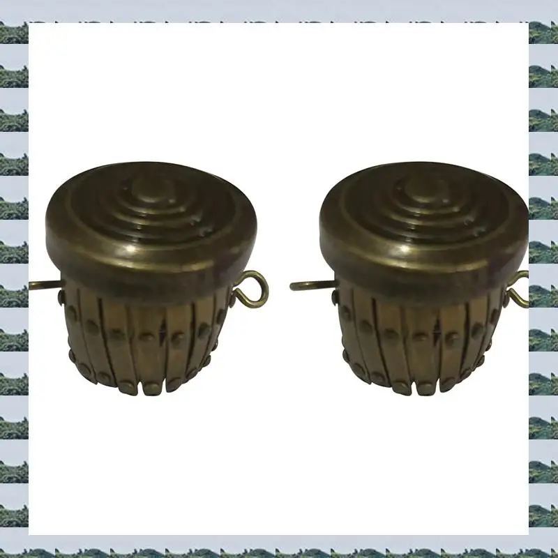 

ABQR 2X Round Finish Bags Hardware Purse Frame Parts Pen Bag Clutch Frame Clasp Coin Cylinder Purse Accessories(Bronze)