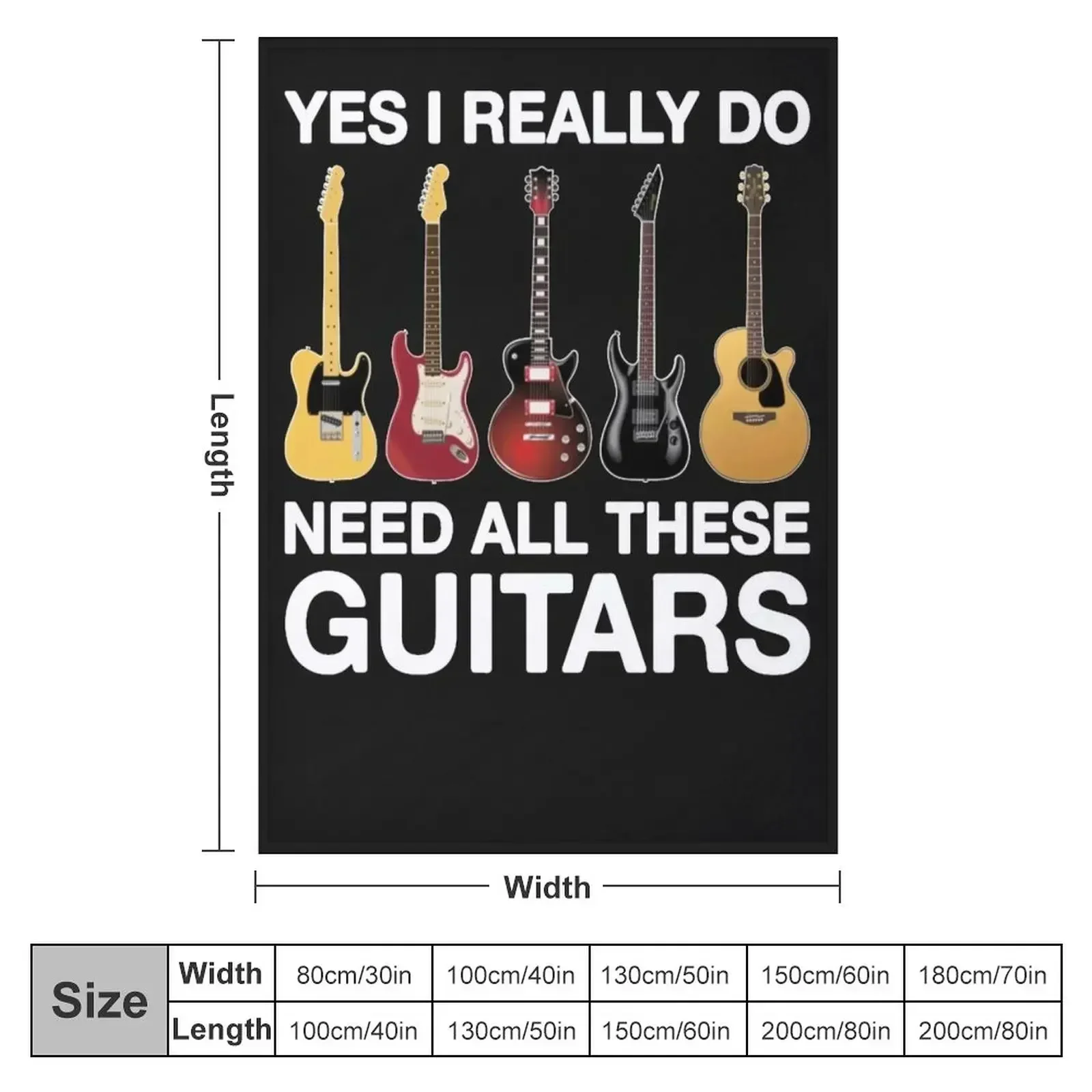 Yes I Really Do Need All These Guitars Throw Blanket couch cozy soft plush fuzzy picnic outdoor blanket