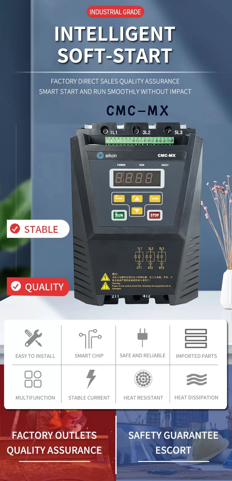 CMC MX motor soft starter microprocessador controle automático dispositivo de partida e proteção do motor