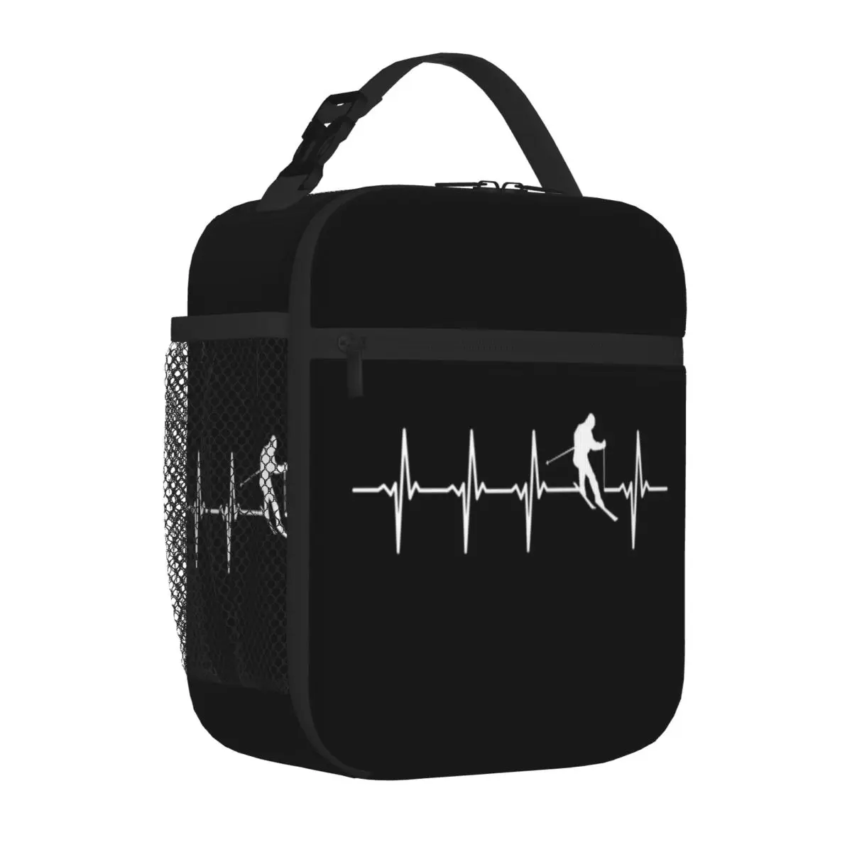 Hot Sale Skiing Heartbeat Line Graphic Camouflage Compact Lunch Bag Short Journey Camping Lunch Bag
