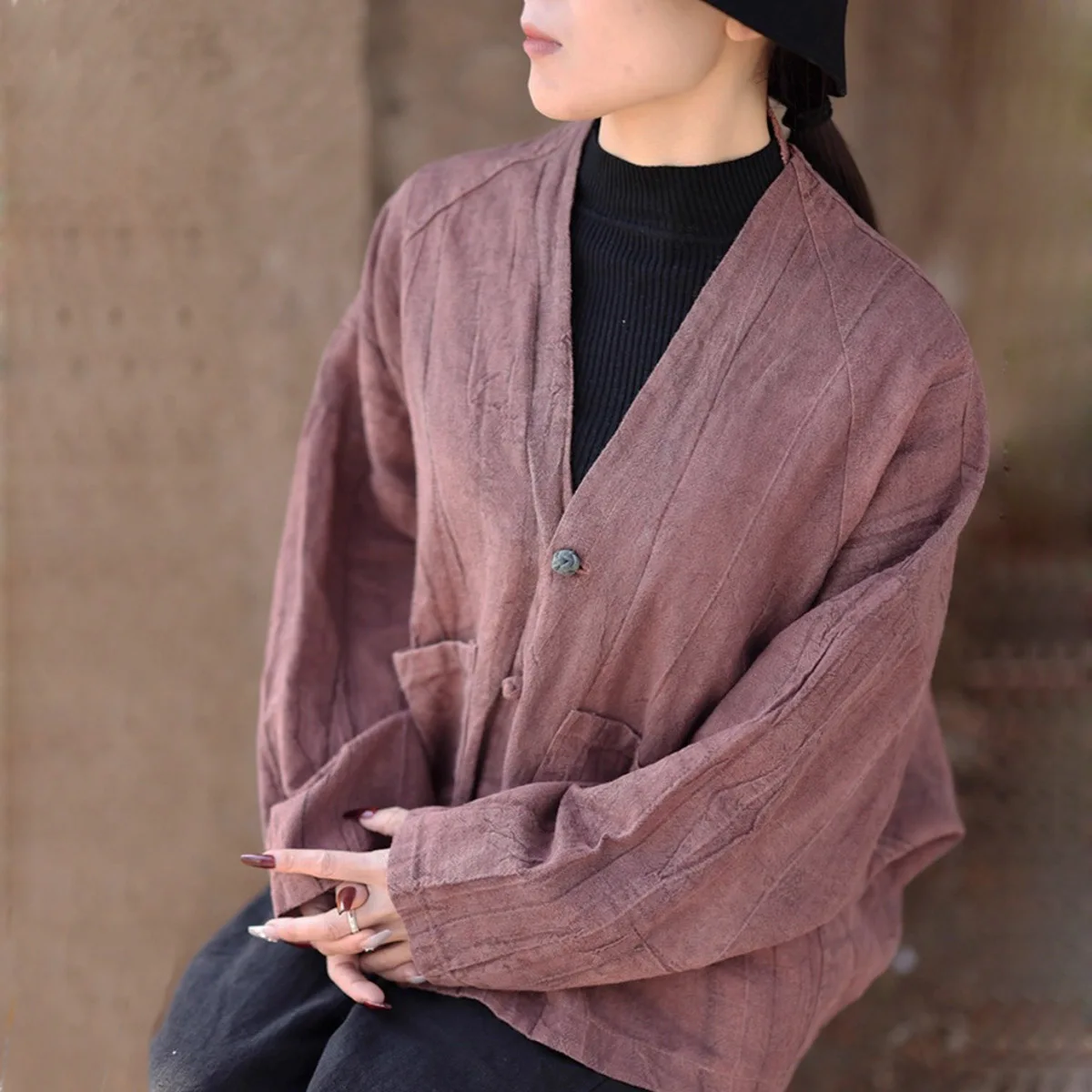 

Женская легкая хлопково-льняная куртка с принтом тай-дай, винтажная винтажная куртка свободного покроя с открытым передом, кимоно, кардиган, верхняя одежда, короткая с карманом