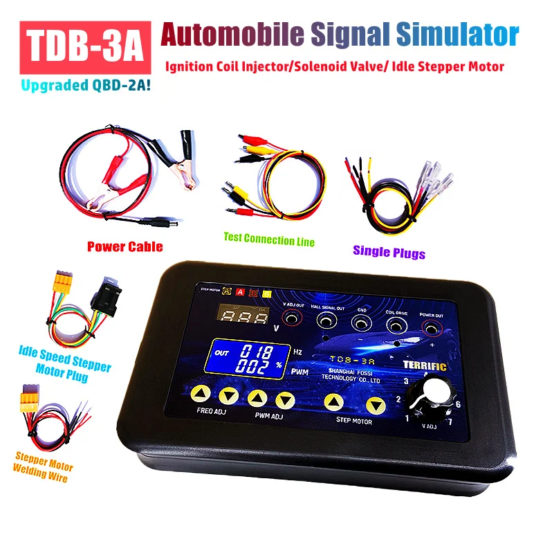 TDB-3A Automobile Ignition Coil Injector Solenoid Valve Detector Idle Stepper Motor Fault Tester Signal Simulator Upgrade QDB-2A