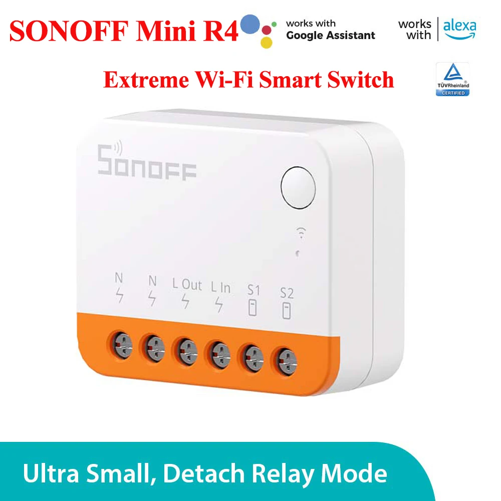 Sonoff Mini R4 WiFi Interruptor Inteligente, Interruptor Inteligente Extrema, Controle de Comutação Externa Doméstica, DIY, eWelinK