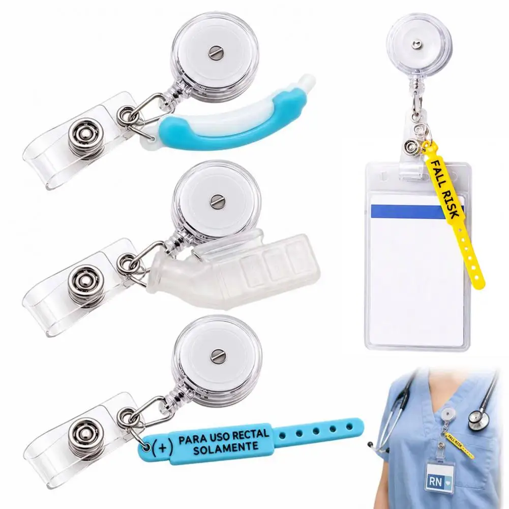 Retractable Badge Holder for Nurses Funny Reel Retractable Nurse Badge Reel with 360° Rotation Durable Device Pendant Hospital