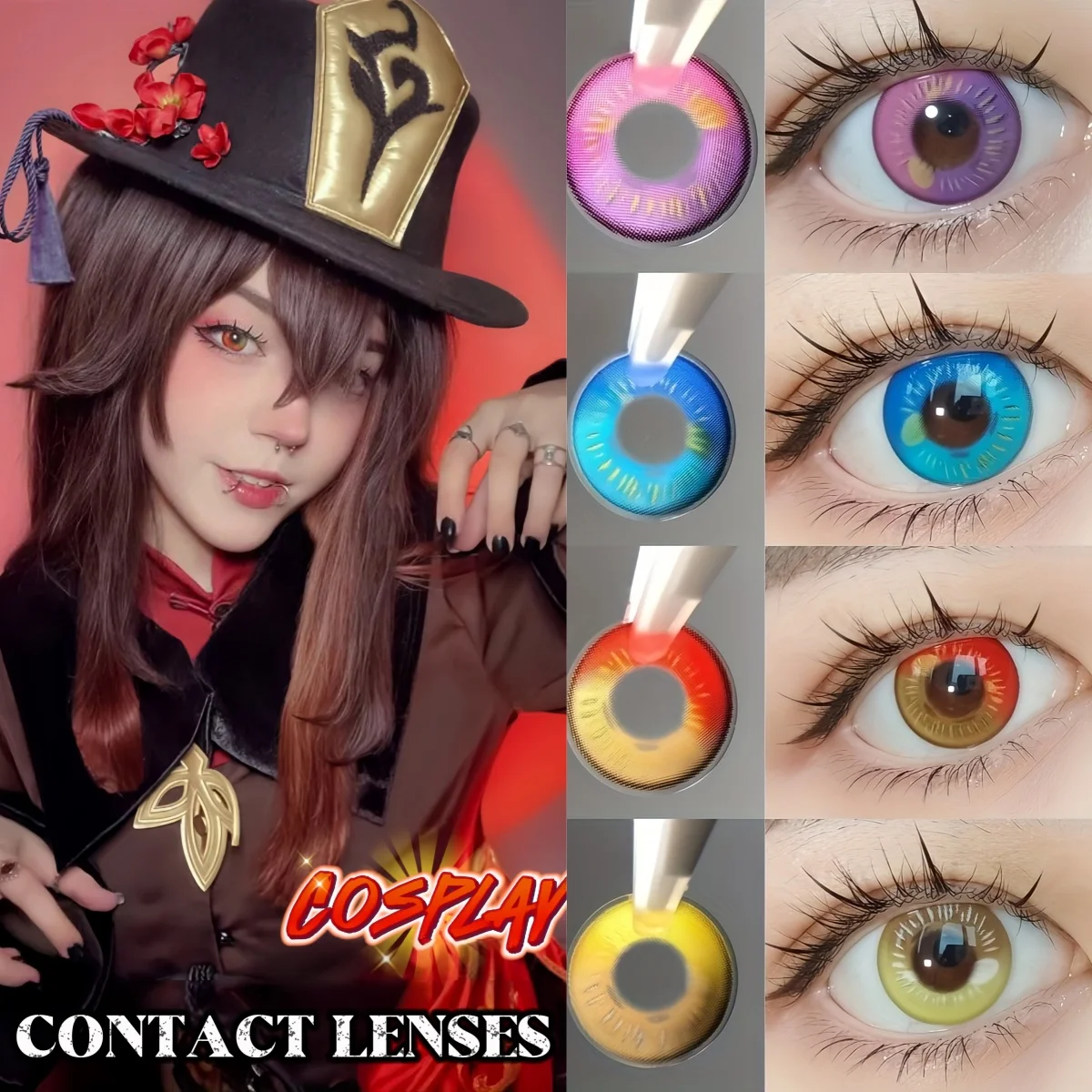 VISUASHOW Graue Farbige Kontaktlinsen, Natürliches Aussehen Weich für Alltag & Cosplay, Trend Mode Augen, Hoher Komfort, Lagerware Einzel- & Großhandel