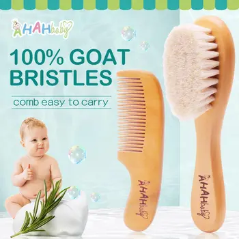 2pcs/Set Baby Hair Brush And Comb Set for Newborn Wood Comb For Hair Massage Bath Shower…