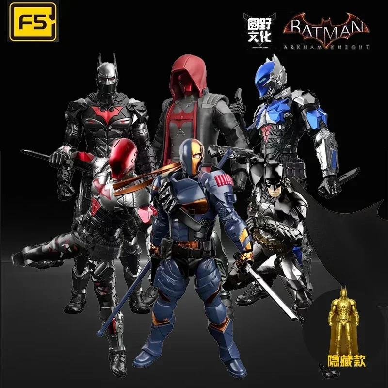 متوفر في المخزون سلع ذات جودة أصلية F5 Roundd Culture Batman: Arkham Knight Deathstroke غطاء أحمر تجميع ألعاب نموذجية متحركة