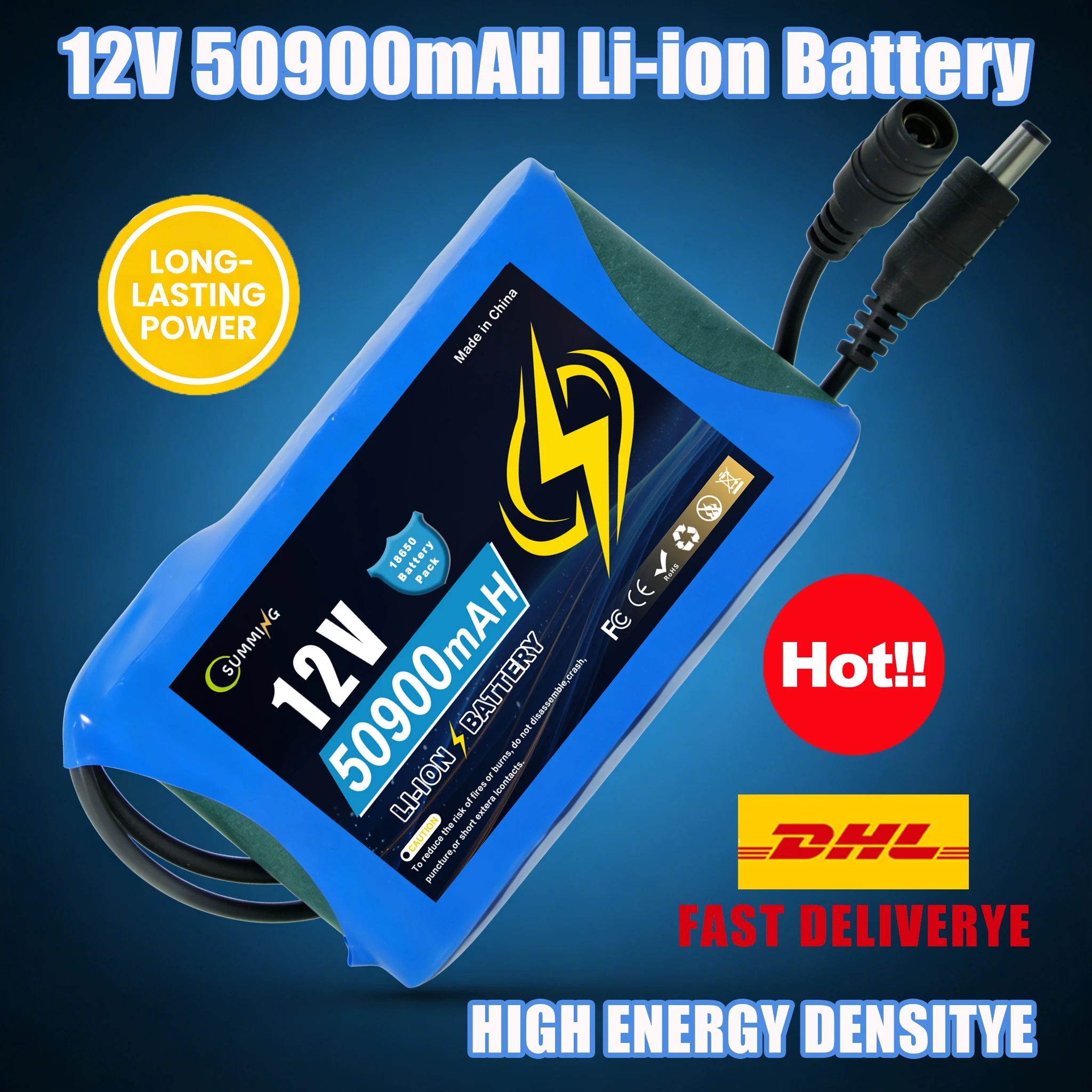 

Аккумулятор 12В 50900мАч глубокого разряда ️ Аккумулятор 12.6В 50.9Ач, 100% новый, для троллингового мотора, накопителя солнечной энергии + Зарядное устройство