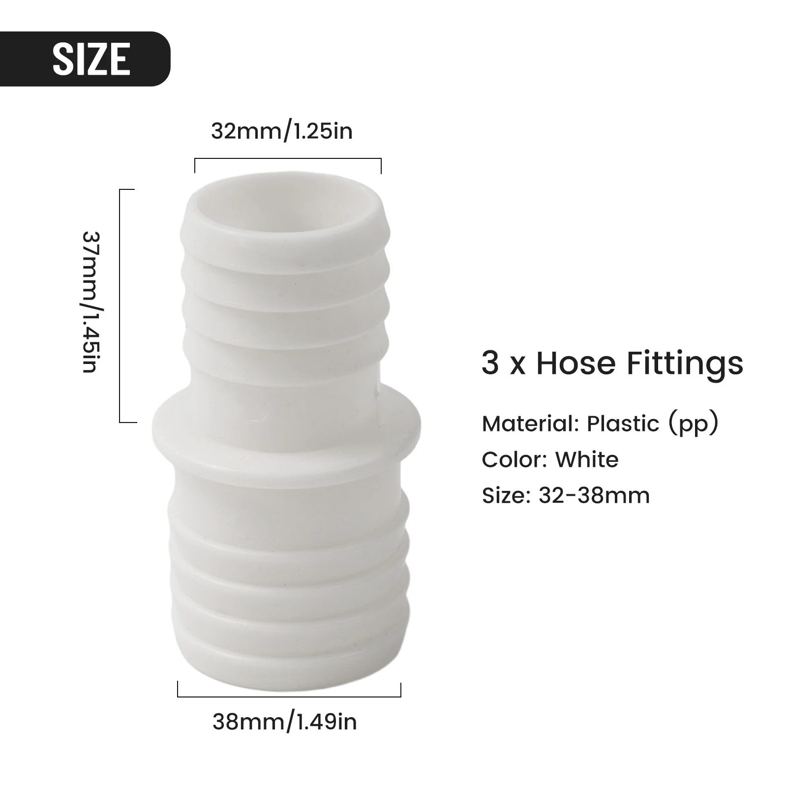

2/3/4 X Hose 32mm To 38mm High Quality With 32-38 Mm Hose Connector Hose Nozzles Pool Hose Connector Hose Nozzles