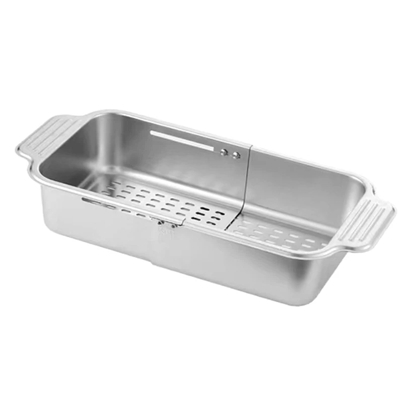 

1 PCS Multifunctional Kitchen Sink Drain Rack Retractable Stainless Steel Drain Basket Over The Sink Dish Drying Rack