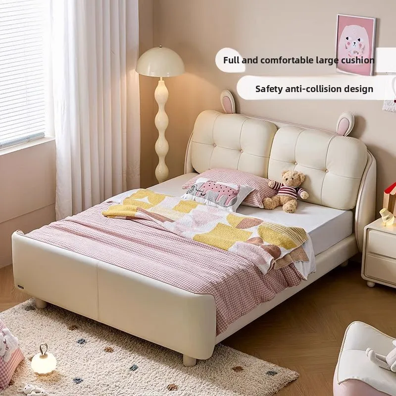 Childlike rabbit bed, princess bed, girl bedroom with guardrail room, boy and girl 2025 island