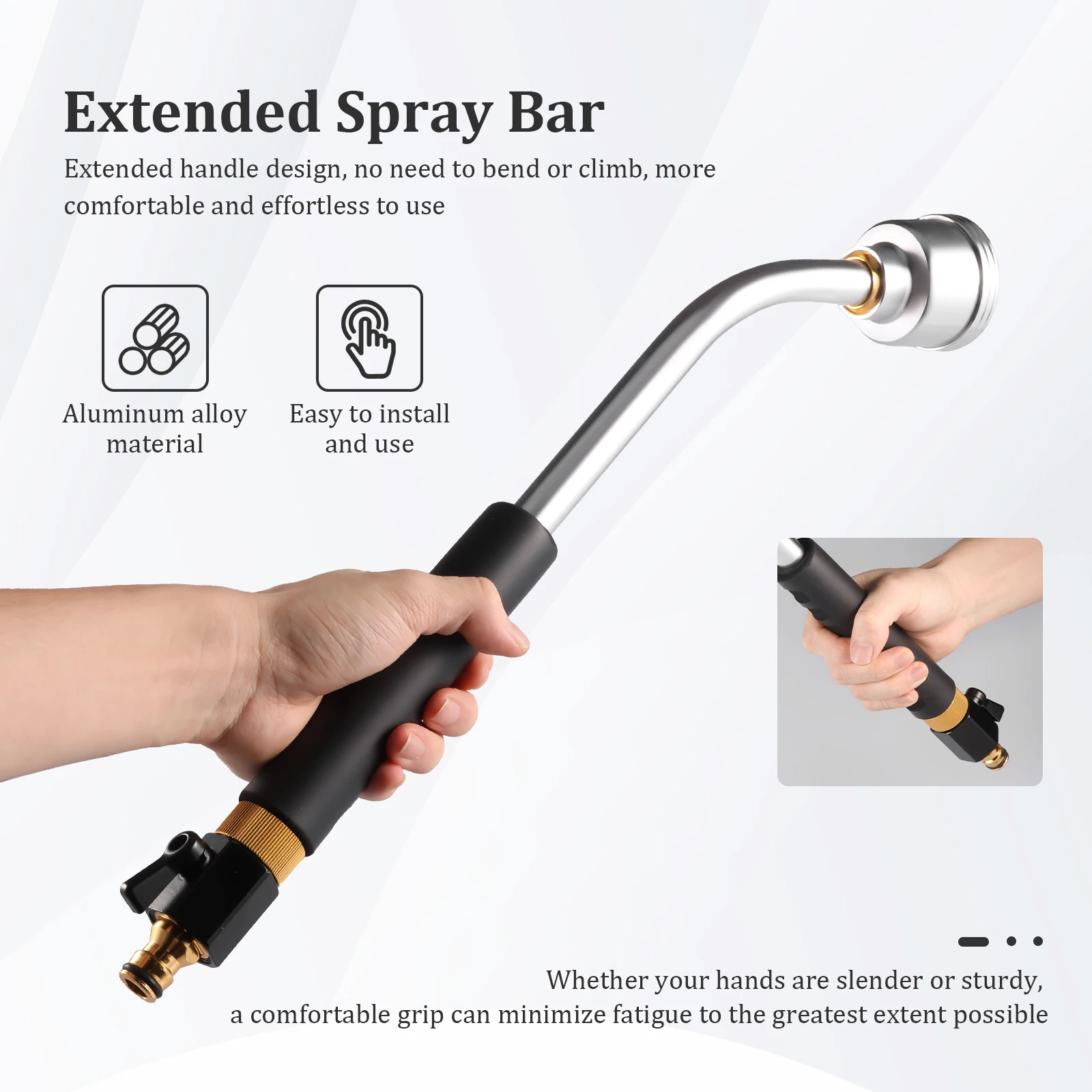 Lanza de riego de jardín, varita rociadora de ducha suave y completa con Control de flujo de pulgar para cestas colgantes, arbustos, plantas y flores