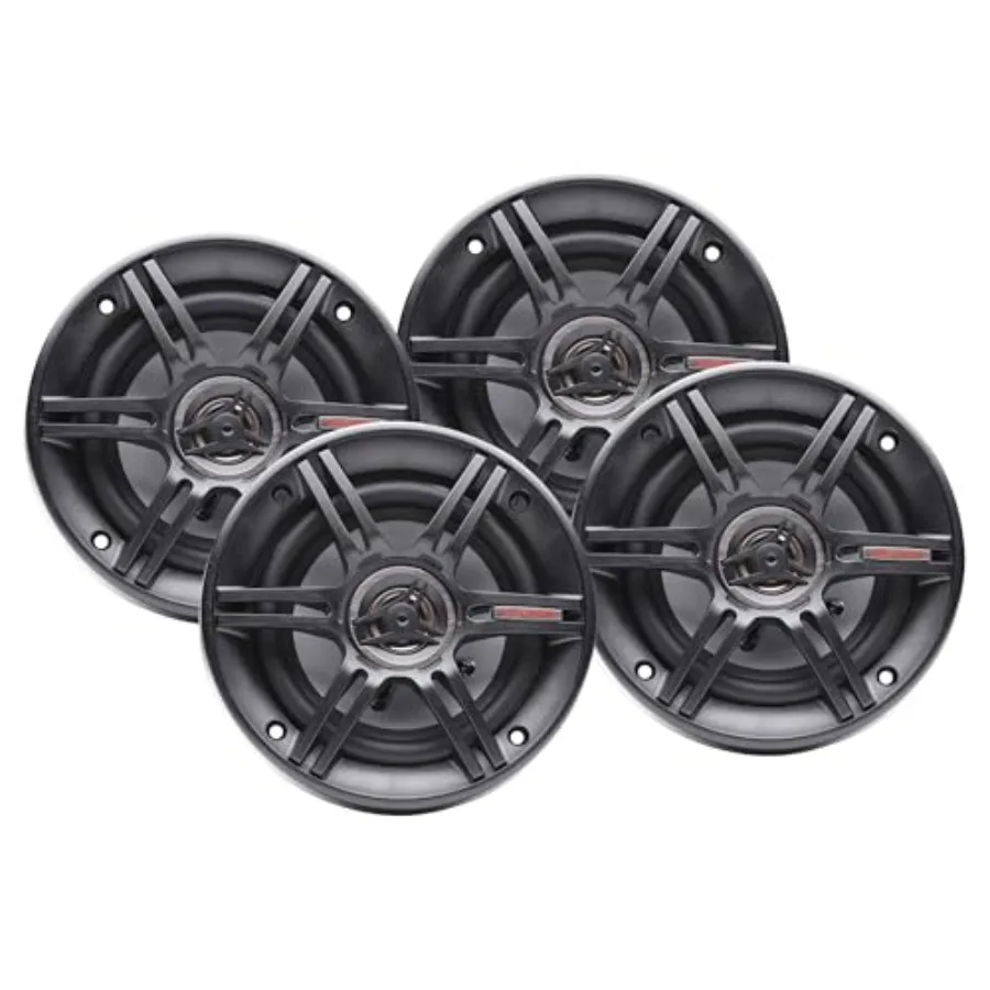 Car audio speakers for vehicle installation, polypropylene cone with rubber surround, black color, 300W MAX power handling and