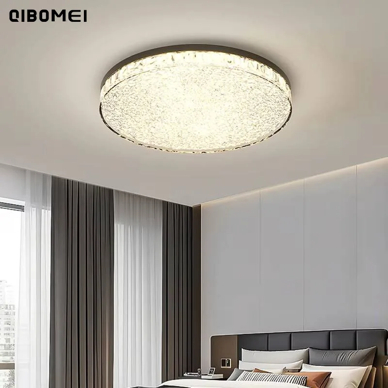 Light Luxury Led Living Room Ceiling Lights Modern Ice Crack Rectangular Round Ceiling Lamps Simple Home Interior Lighting Lamps