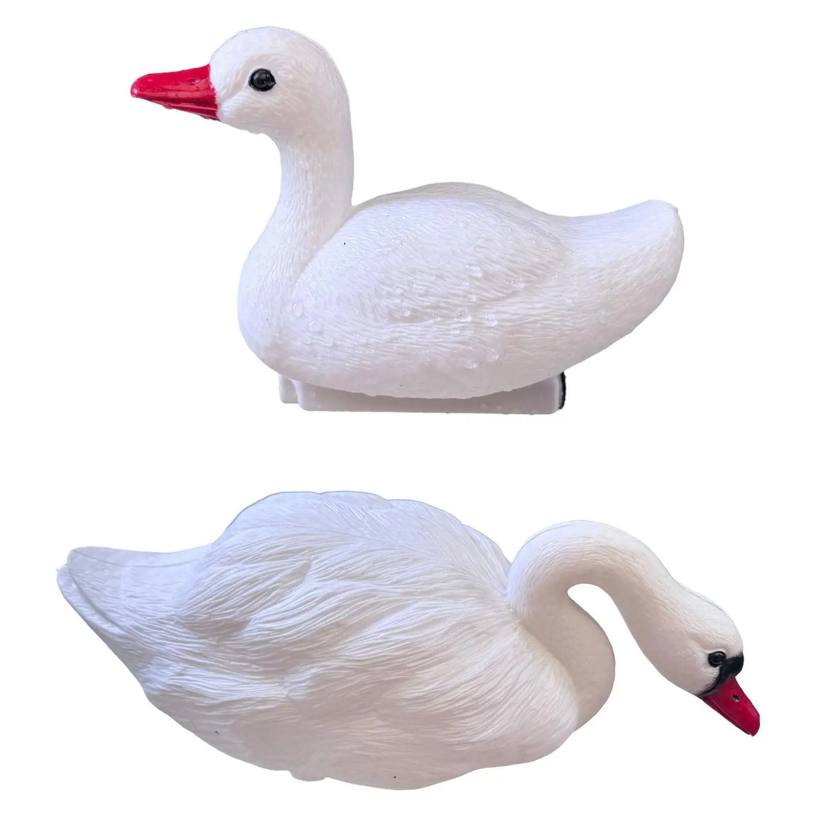 Swan Decoy Outdoor Figurine Deterrent Swimming Sculpture Garden Statue Goose Floating Decoration for Outside Lake Pond Fields