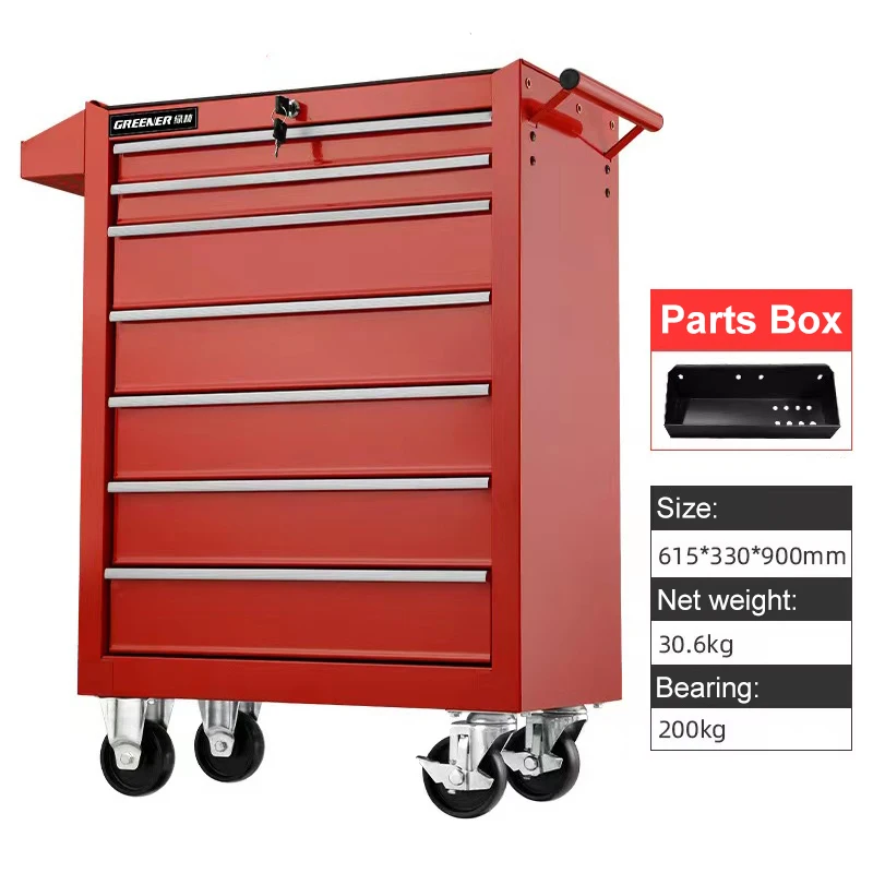 5/7 Drawers Auto Repair Tool Car Mobile Tool Cabinet Trolley Maintenance Workshop Parts Cabinet Iron Heavy Worker