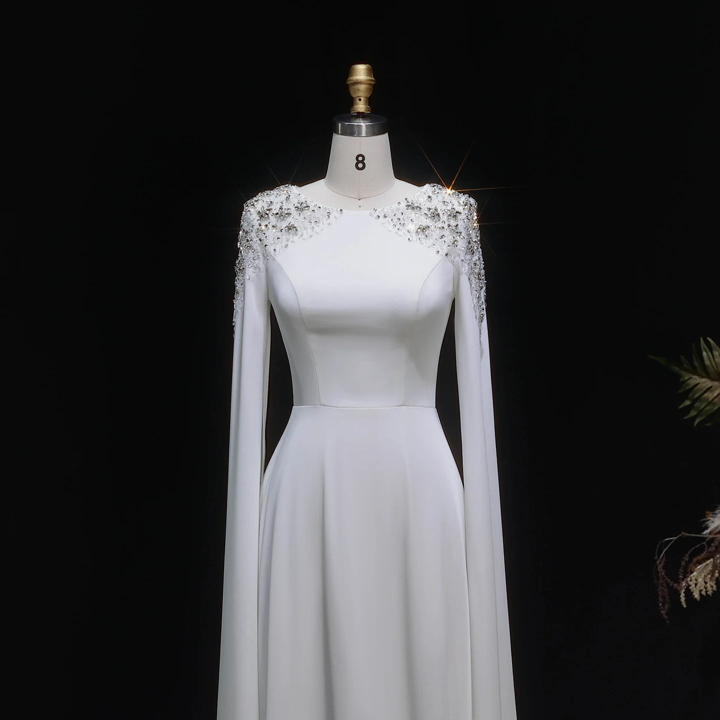 Sharon Said Elegantes Weißes Meerjungfrauenkleid Dubai Abendkleid Damen Hochzeitsfeier Umhangärmel Muslimische Formelle Kleider SF280 Maßanfertigung – Detail 27