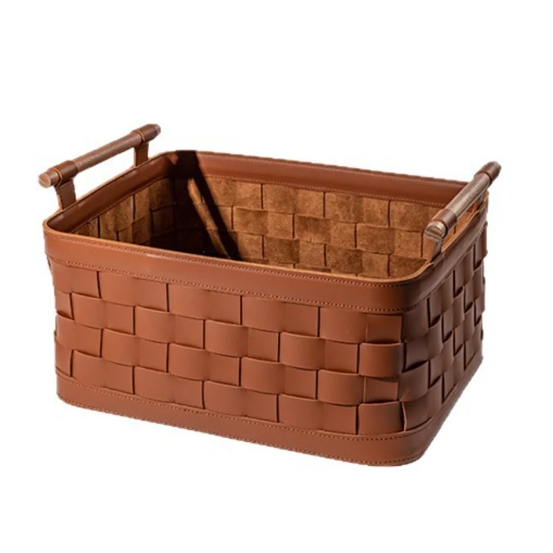 

Nordic walnut storage basket high value storage frame sundries basket dirty clothes basket cloakroom light luxury high-end