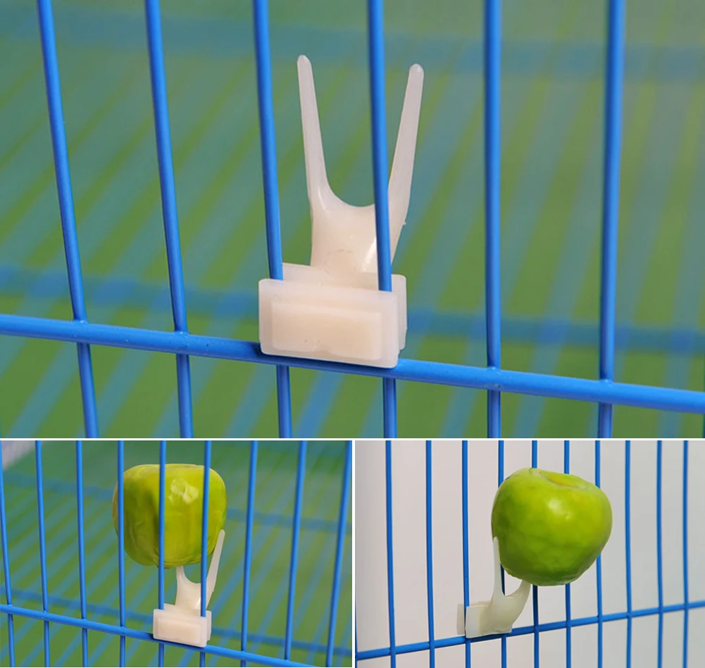 2 Pcs Bird Parrots Fruit Fork Bird Feeder Pet Bird Supplies Plastic Food Holder Feeding On Cage Convenient For Hamster Feeder