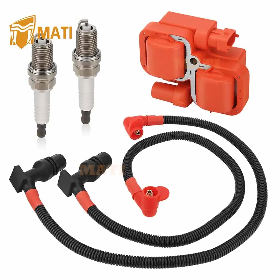 

M MATI For Polaris Ranger 800 2011-2017 RZR 800 4/S Ignition coil + Spark plug + Wire Cap 2011-2014 4010425