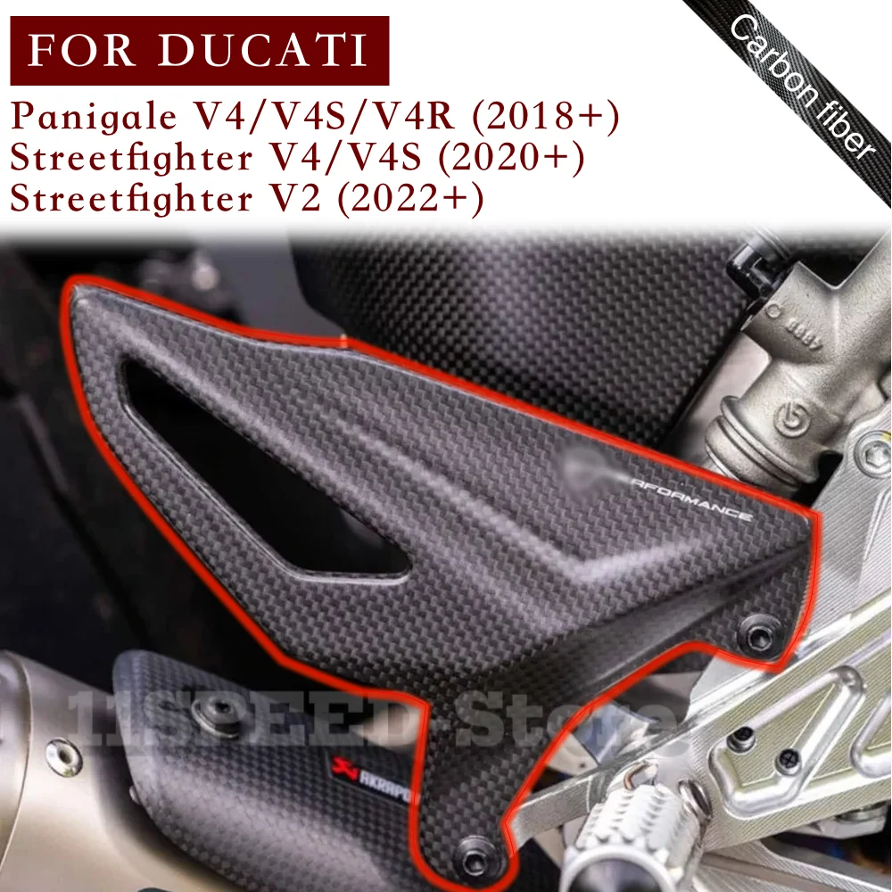 Heel Guard Protector Carbon Fiber For DUCATI Panigale V4/S/R Streetfighter V2 V4/S 2018-2024 Foot Wing Rearset moto Accessories