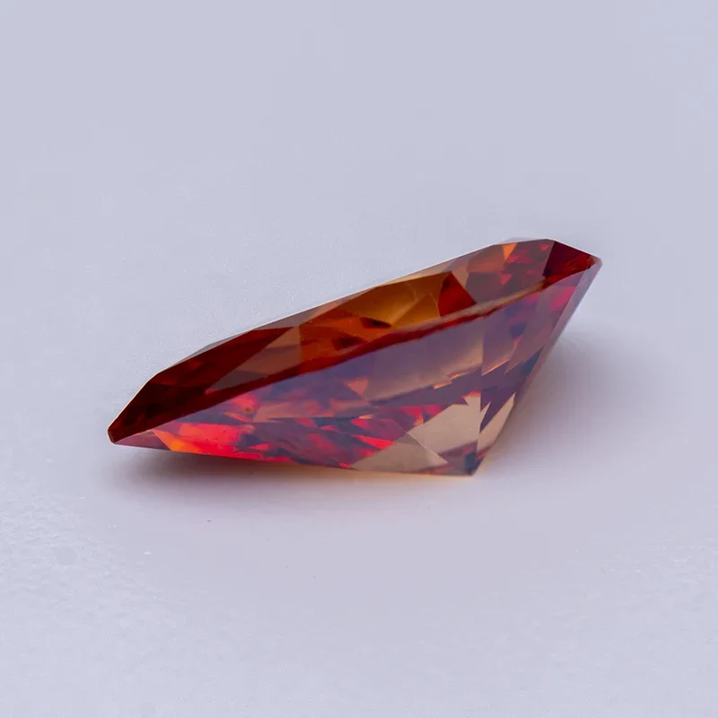 Moissanit-Diamant im Birnenschliff, Granatfarben, loser Edelstein für hochwertige Schmuckherstellung – Detail 4