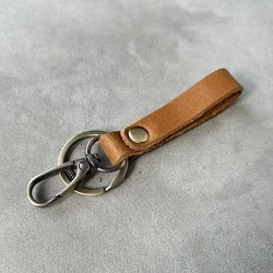 handmade leather Keychains  Genuine Leather Key Chain for Key with Straps Leather Charm Key Holder