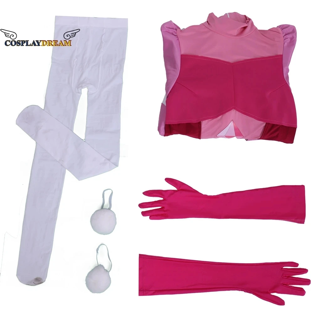 Steven Universe the Great Diamond Authority Homeworld Gem Pink Diamond Outfits With Glove and Legging for Women Custom Made