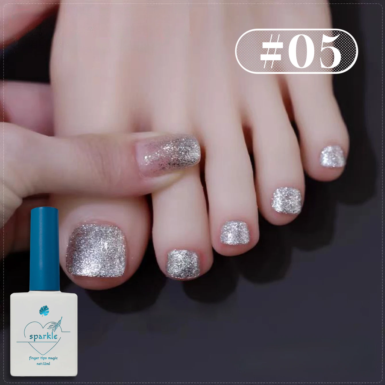 1-6PCS Flash Red Silver Purple Blue Green Diamond Gel Nail Polish 2025 Autumn and Winter Atmosphere Toenail Diamond Manicure