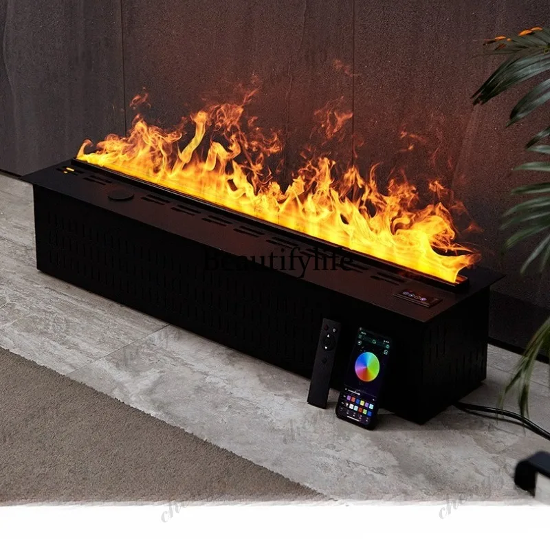 Atomized electronic fireplace household embedded simulated fire decoration, electronic fireplace heater