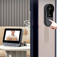2.4G WiFi Video Intercom Door Camera 4.3 Inch IPS Screen HD Doorbell Camera IR Night Vision Waterproof for Home Office Apartment