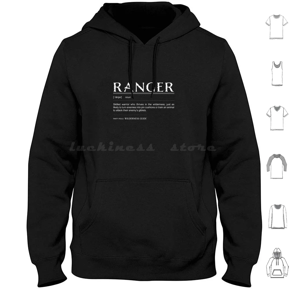 Ranger Definition Hoodie Cotton Long Sleeve Hapenny Dnd And Pathfinder Character Definition Rpg Role Playing Game Ranger