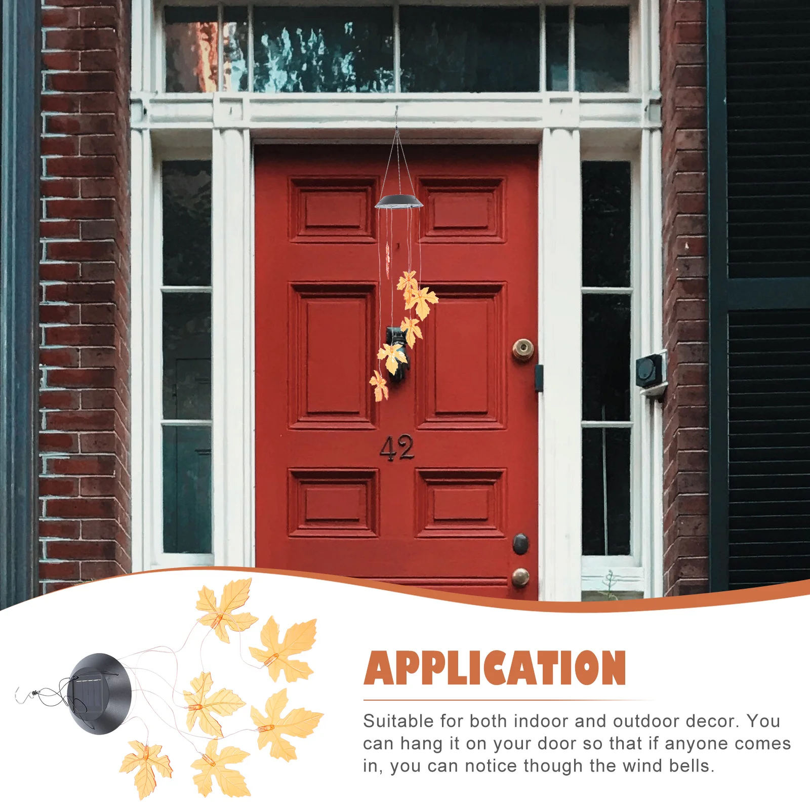 

1Pcs Solar Wind Bell Lamp Halloween Pumpkin Rechargeable Wind Chime Light Waterproof Outdoor Courtyard Decorative Lawn Light