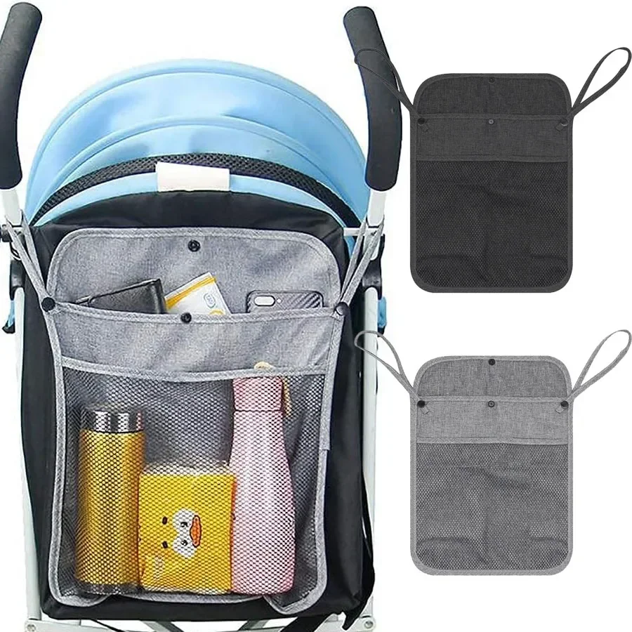 Baby Stroller Rear Hanging Bag Black Diaper Tissue Bottle Hanging Bag Baby Stroller Universal Grid Hanging Bag
