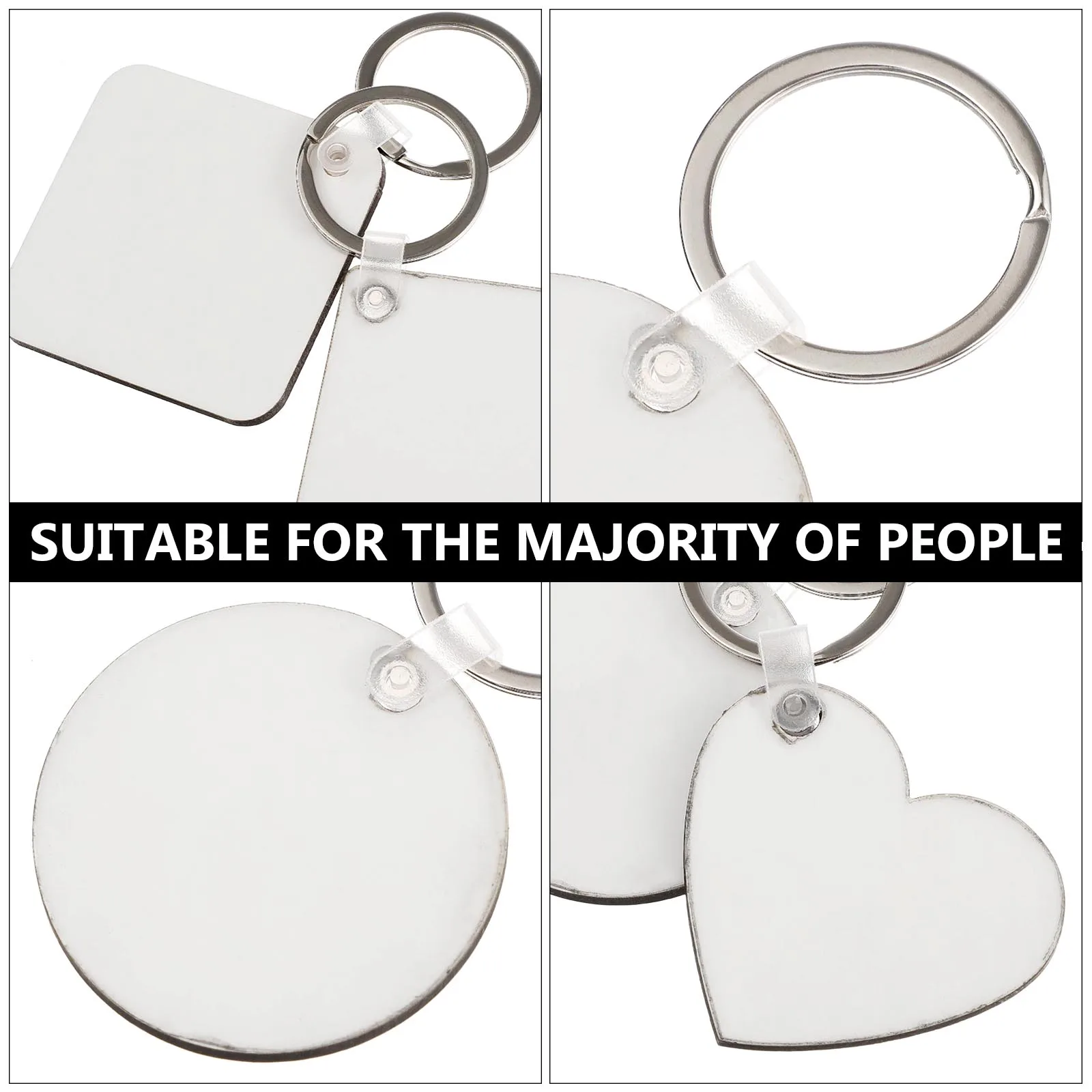 36pcs Keychain Kit Acrylic DIY Material Heat Transfer Blank Photo Accessories Sublimation Custom Jewelry Parts