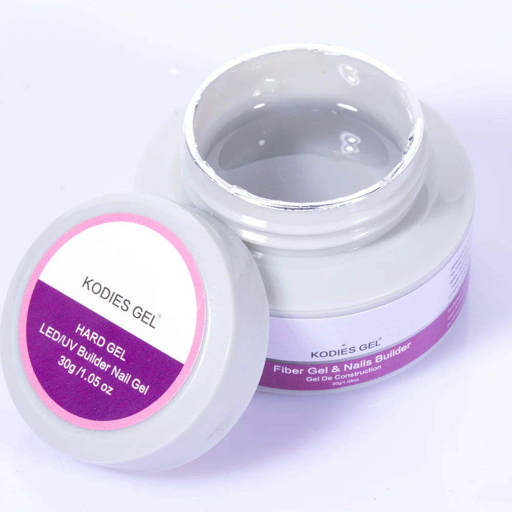 KODIES GEL-Gel en Fibres UV pour la Réparation des Ongles Cassés, Colle d'Extension d'Art, Fourniture de Manucure Française, Fiviolet, 30g