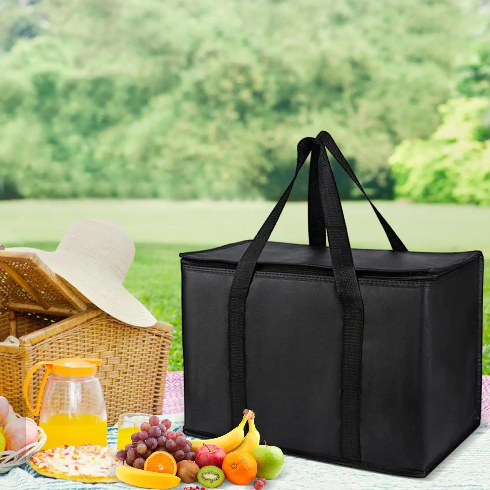 Thermal Insulation Bag Portable Picnic Thermal Bag For Food Delivery Insulated Cooler Bag Foldable Reusable Grocery Bag 65-70L