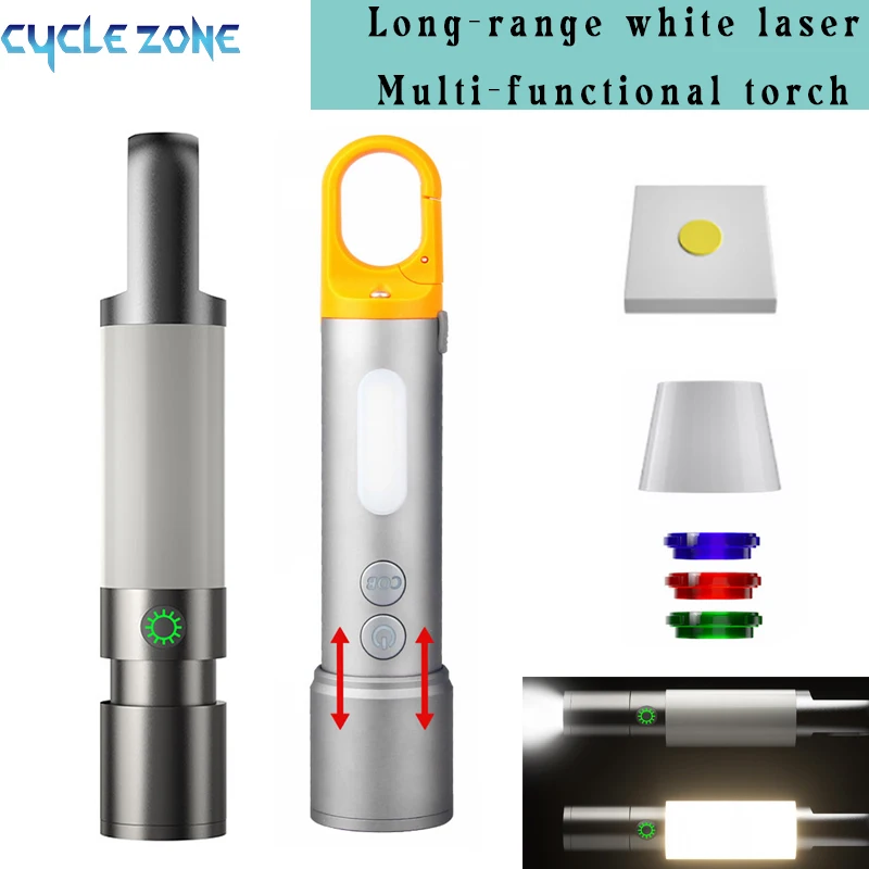 Zoomable Flashlight MINI Keychain Light Long Range LED Flashlight with Magnetic Rechargeable Lantern Camping Lamp 9 Light Modes