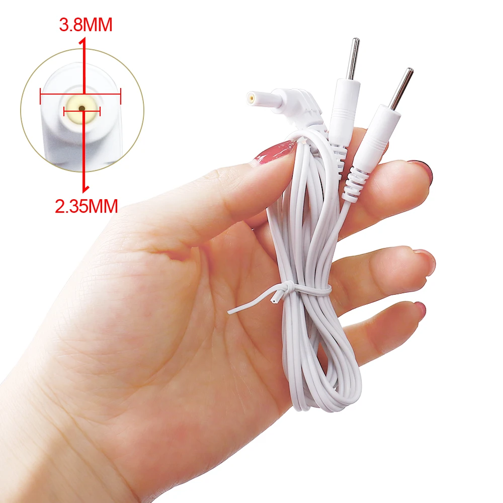 2 Way 2.35mm 2.5mm Head Electrode Lead Wire Cable for Tens Unit Physiotherapy Machine Nerve Muscle Stimulator Massager Wires