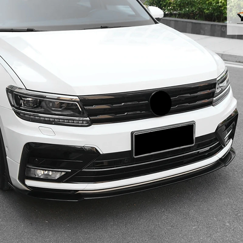 For Tiguan MK2 2016-2021 Front Bumper Mesh Center Grille Grill Moulding Strips Cover Trim