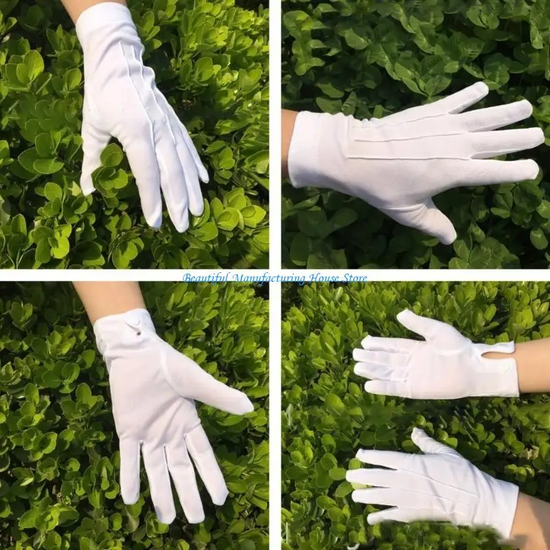 E56A Adult White Costume Gloves Children School for Formal Uniform Wear