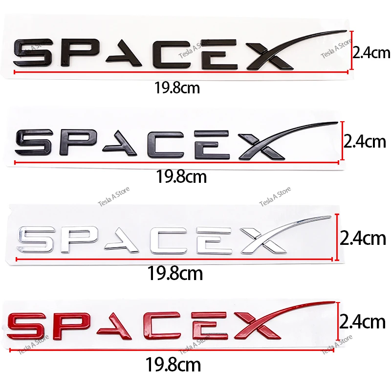 1pc 3D Space X Sticker Fender Side Decal For Tesla Model Y S 3 X Letters Space Rear Emblem Car Badge Trunk Auto Accessories