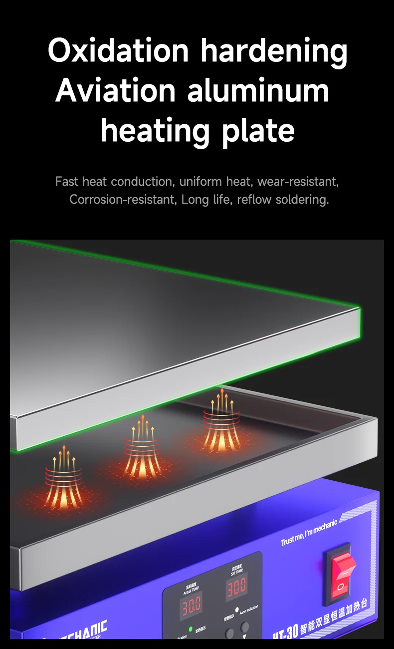 Mechanic HT-30 HT-34 Intelligent Digital Display Constant Temperature Heating Table PCB BGA Pre-heating Station Welding Repair