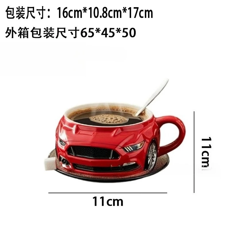 Mustang Shaped Resin Mug Stainless Steel Inner Cup Creative Car Ornament For Home Office Desktop Drinkware Decoration Accessory