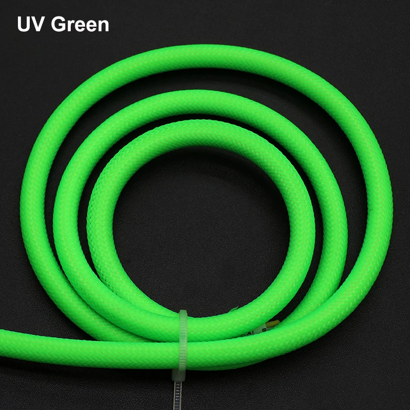 1~50m UV Green PET Braid Sleeve 2/4/6/8/10/12/14/16/20/25/30/40mm High Density Snake Skin Wrap Sheath For Electric Cables