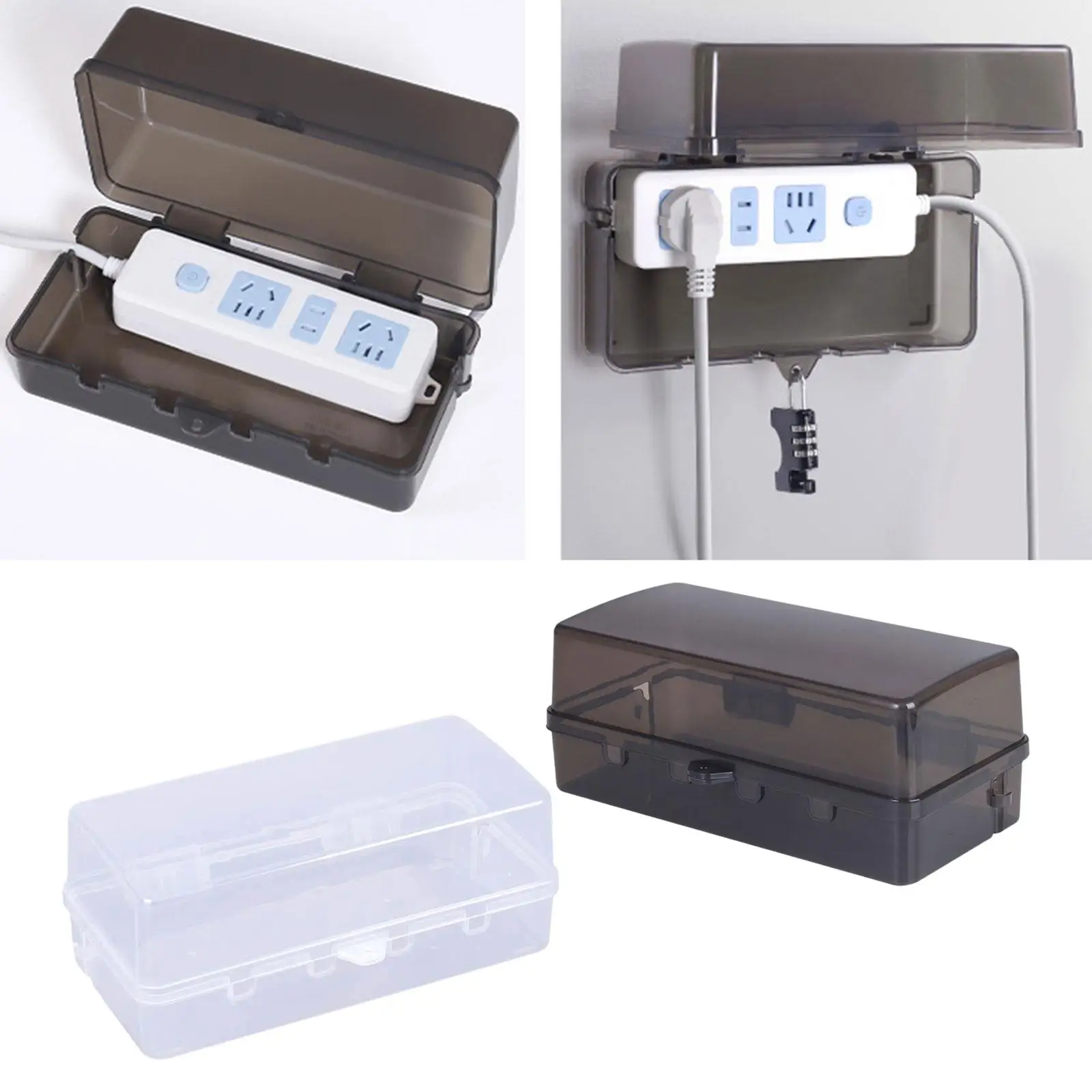 ABS Waterproof Electrical Box Lockable Power Strip Case Weatherproof Enclosure for Outdoor Home Electricity Shield