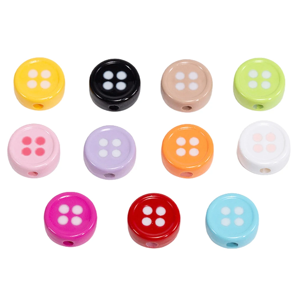 20pcs Mixed Random Color Button Love Heart Beading For DIY Bracelet Necklace Jewelry Making Supplies Accessories Findings Crafts