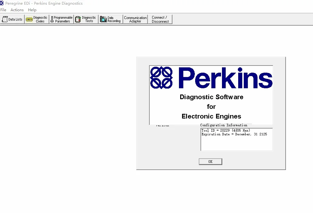 Engine diagnostic testing software Perkins 1300 EDI v3