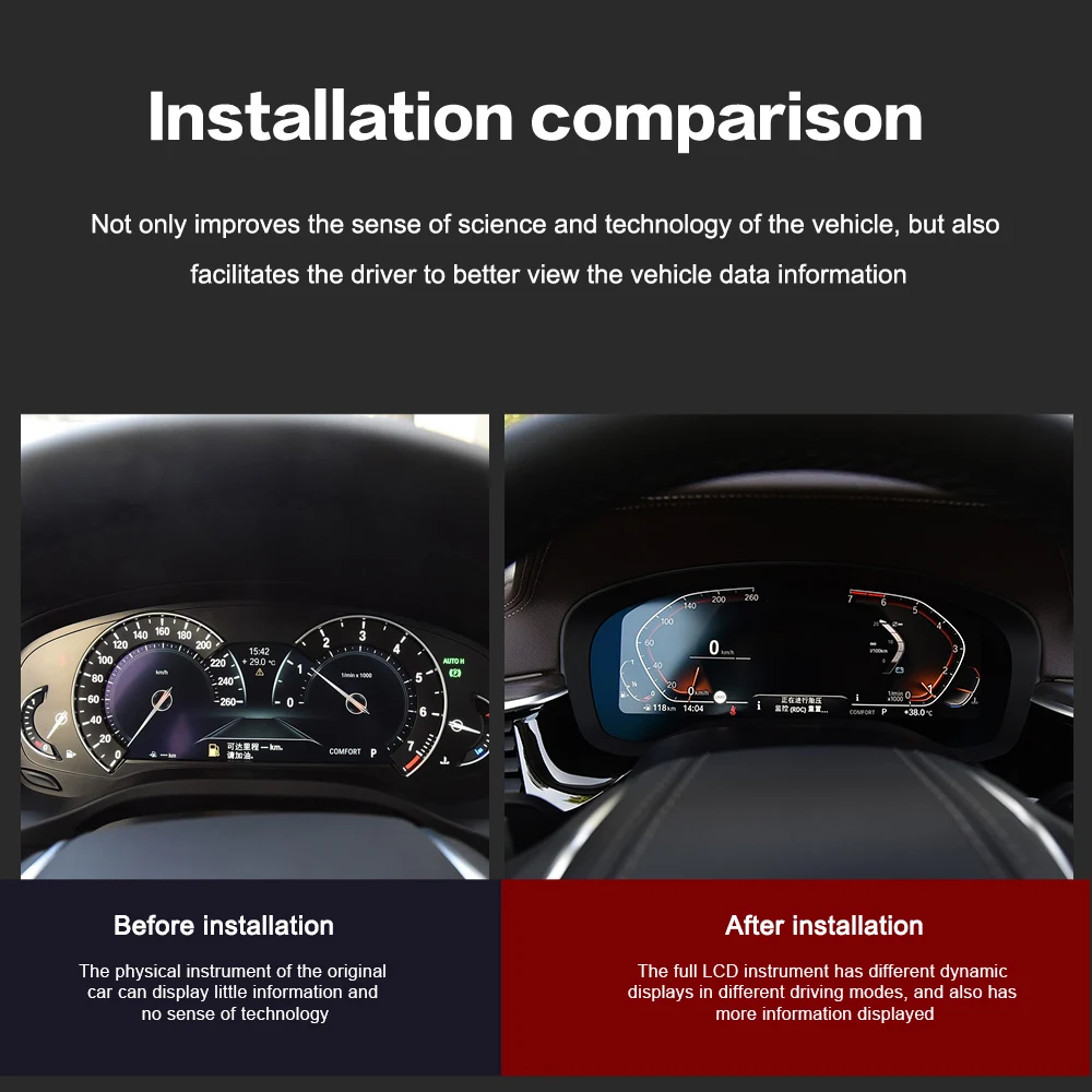 For 3 5 7 Series G30 G32 G11 X3 G01 X4 G02 2017-2019 Speed Meter LCD Cluster Instrument Panel Multimedia Player Dashboard